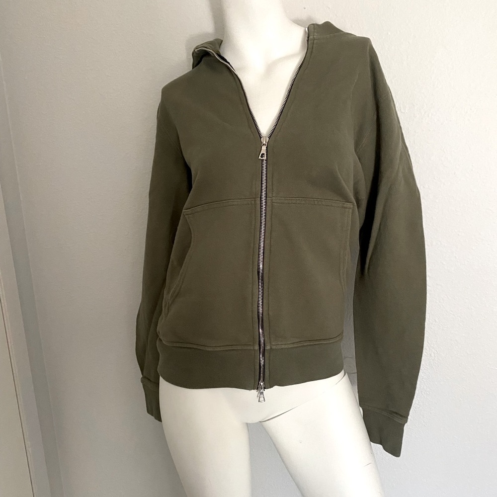 John Elliott & Co olive green zipper hoodie size 1  (small)